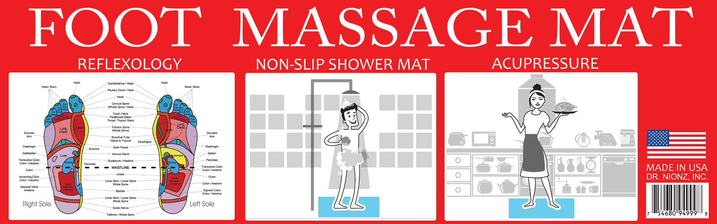 Enjoy Shiatsu Foot Massage Mat Acupressure Shower Mat - Made In USA