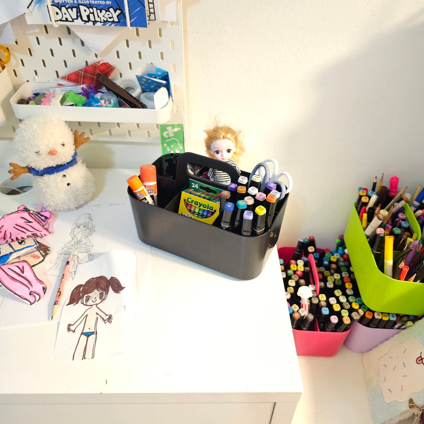 Enjoy Organizer -Small Plastic Portable Stackable Art Caddy Organizer with 6 Compartments Made In USA