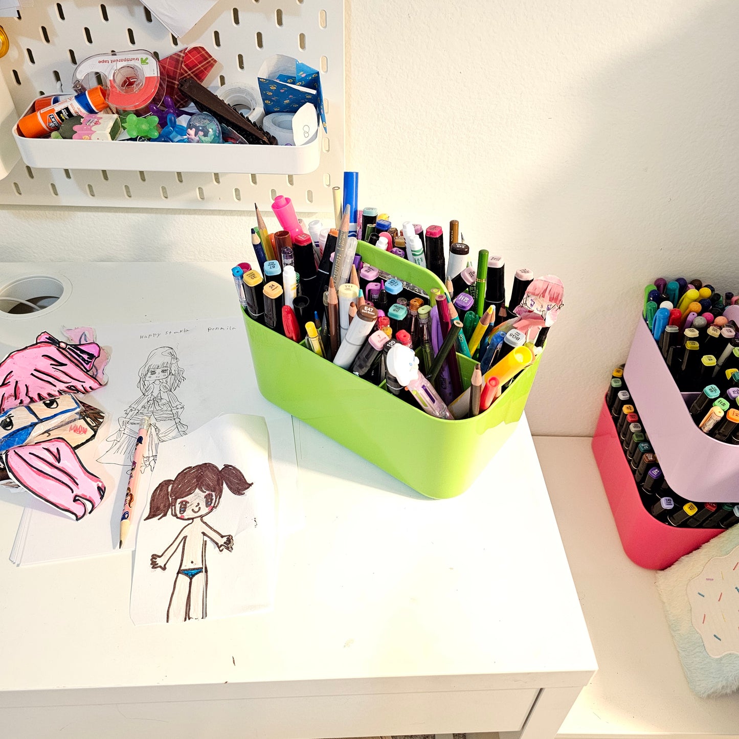 Enjoy Organizer -Small Plastic Portable Stackable Art Caddy Organizer with 6 Compartments Made In USA
