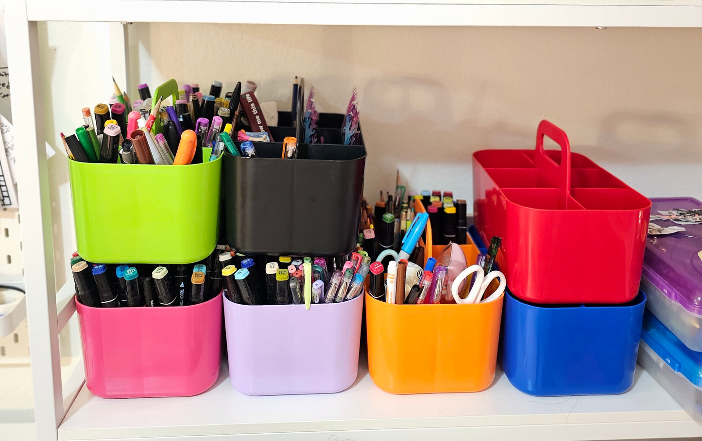 Enjoy Organizer -Small Plastic Portable Stackable Art Caddy Organizer with 6 Compartments Made In USA