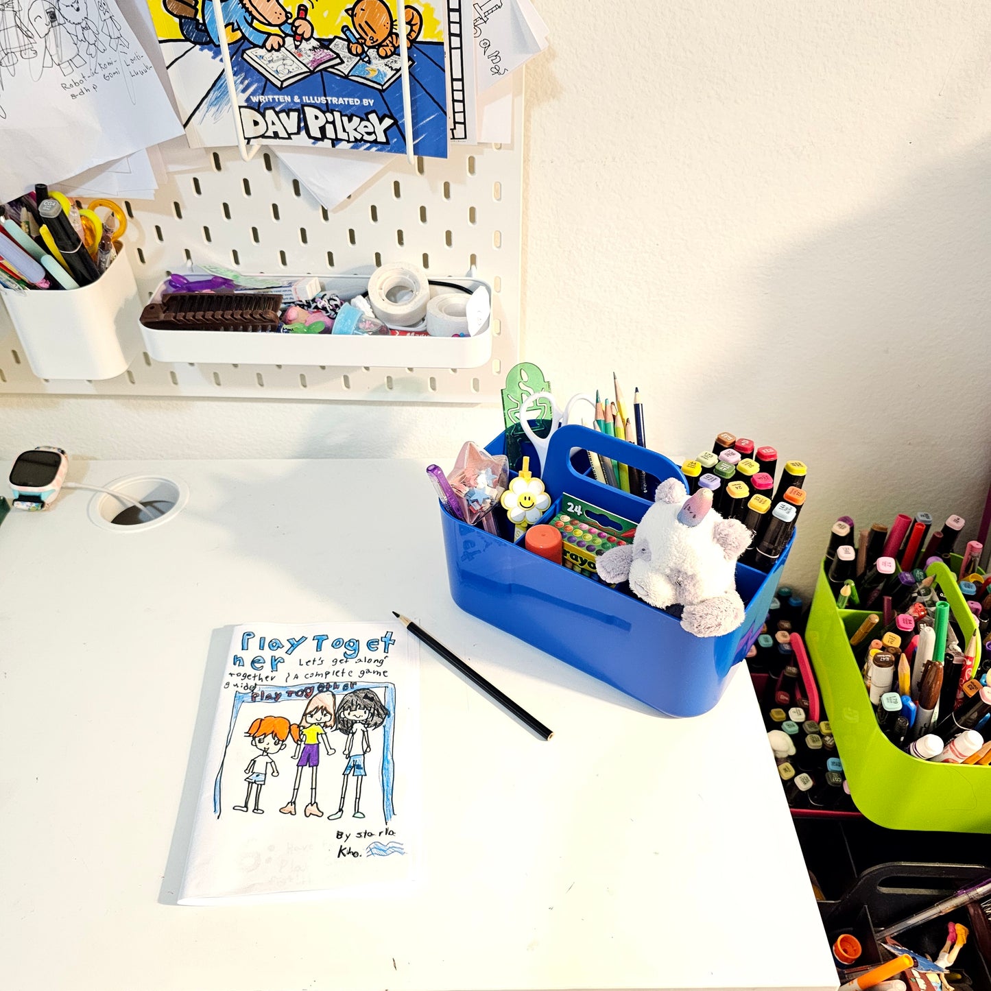 Enjoy Organizer -Small Plastic Portable Stackable Art Caddy Organizer with 6 Compartments Made In USA