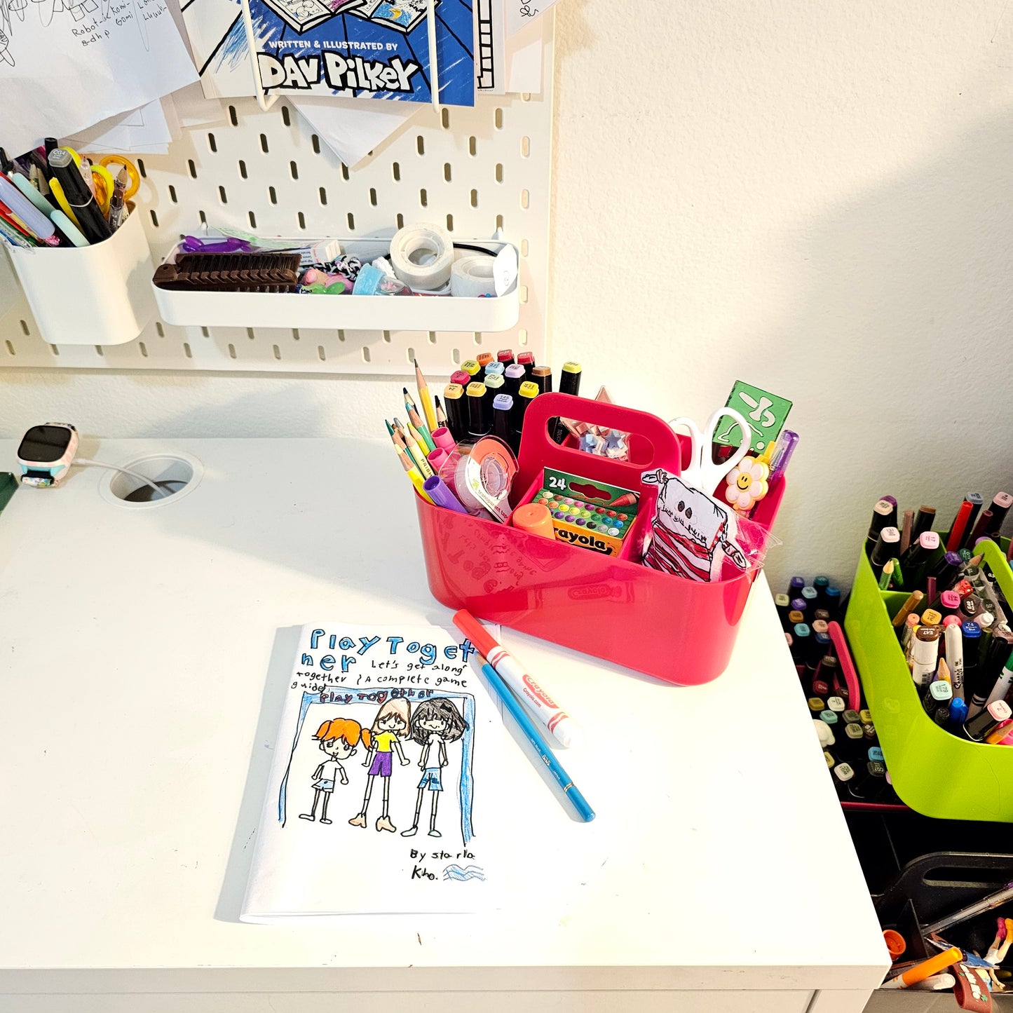 Enjoy Organizer -Small Plastic Portable Stackable Art Caddy Organizer with 6 Compartments Made In USA