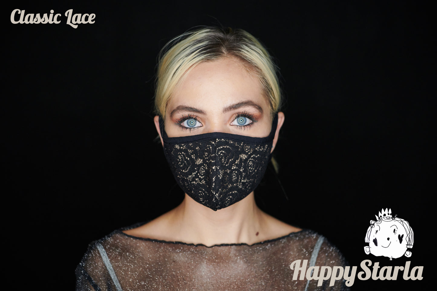 London Style Women Classic Floral Lace Face Mask 3 PACK (Lace Limited Collection) Made In USA