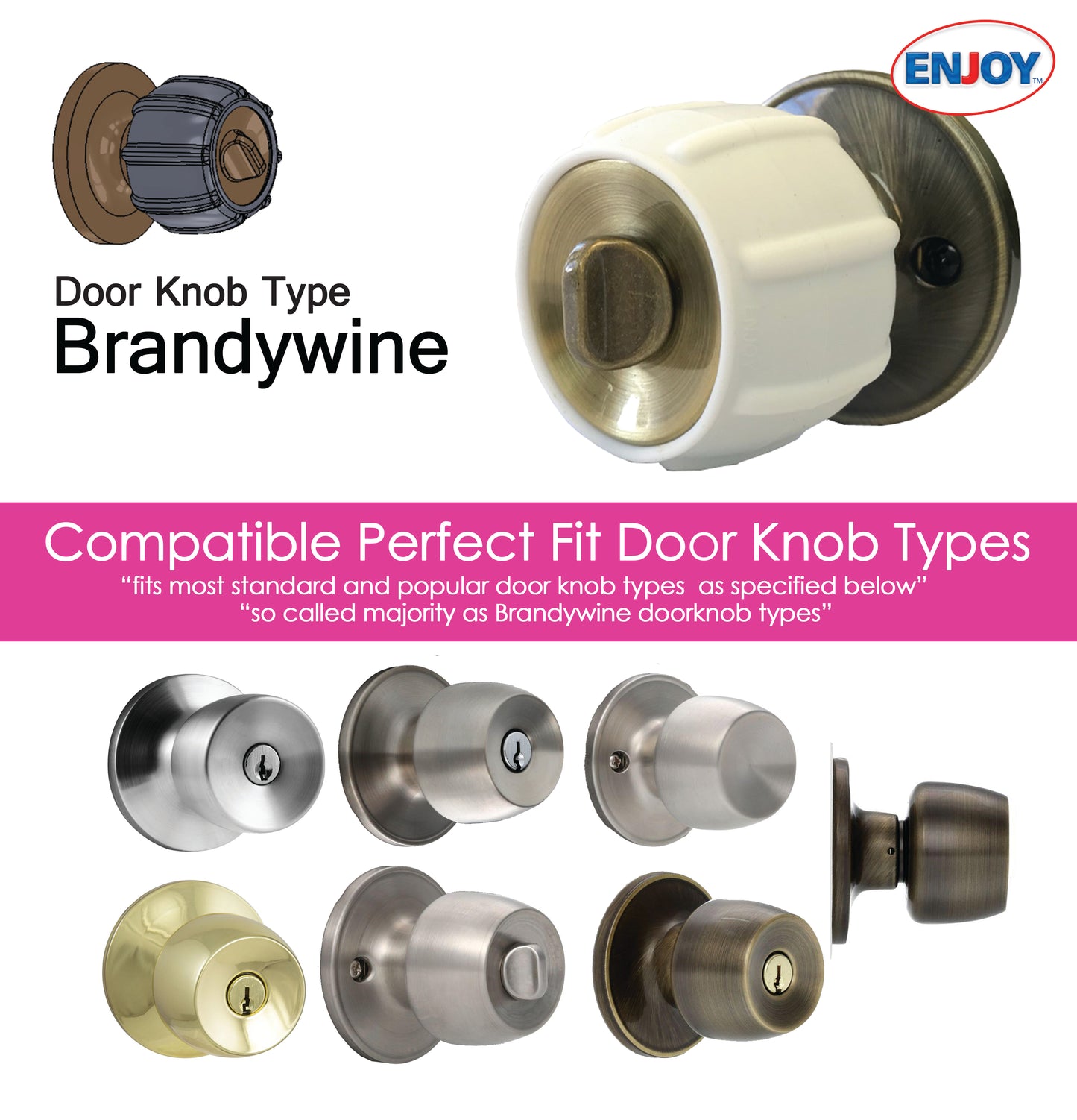 Enjoy Cover 4 Pack | Door Knob Cover Grips Non Slip Arthritis & Senior Living Aids