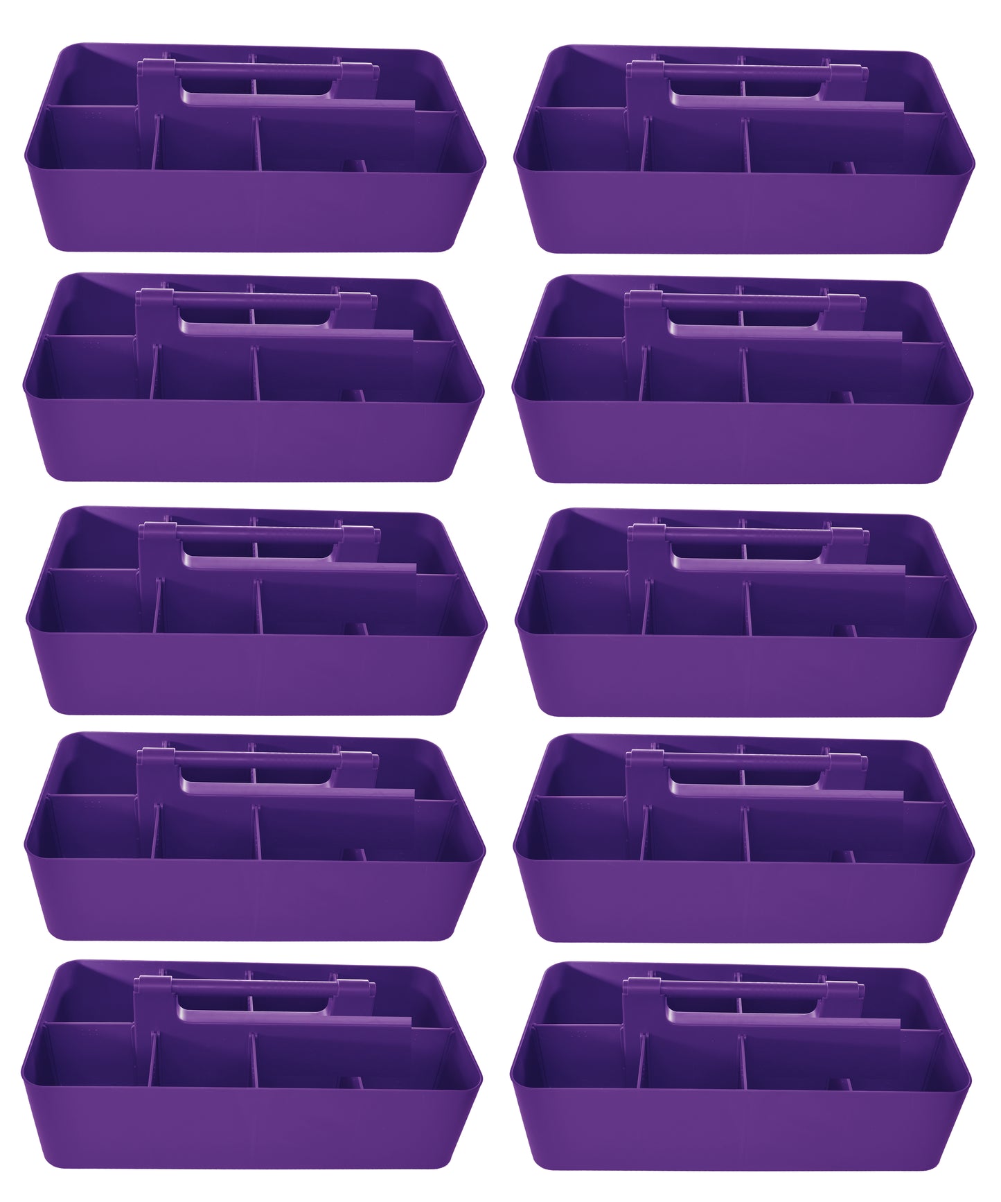Enjoy Organizer 10 PACK -Large Plastic Storage Portable Caddy with Handles Made In USA