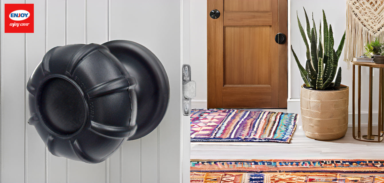 Enjoy Cover | 2 Pack Upgraded Ergonomic Design Door Knob Cover Grips, Non-Slip, Arthritis and Senior Living Aids, Universal Size