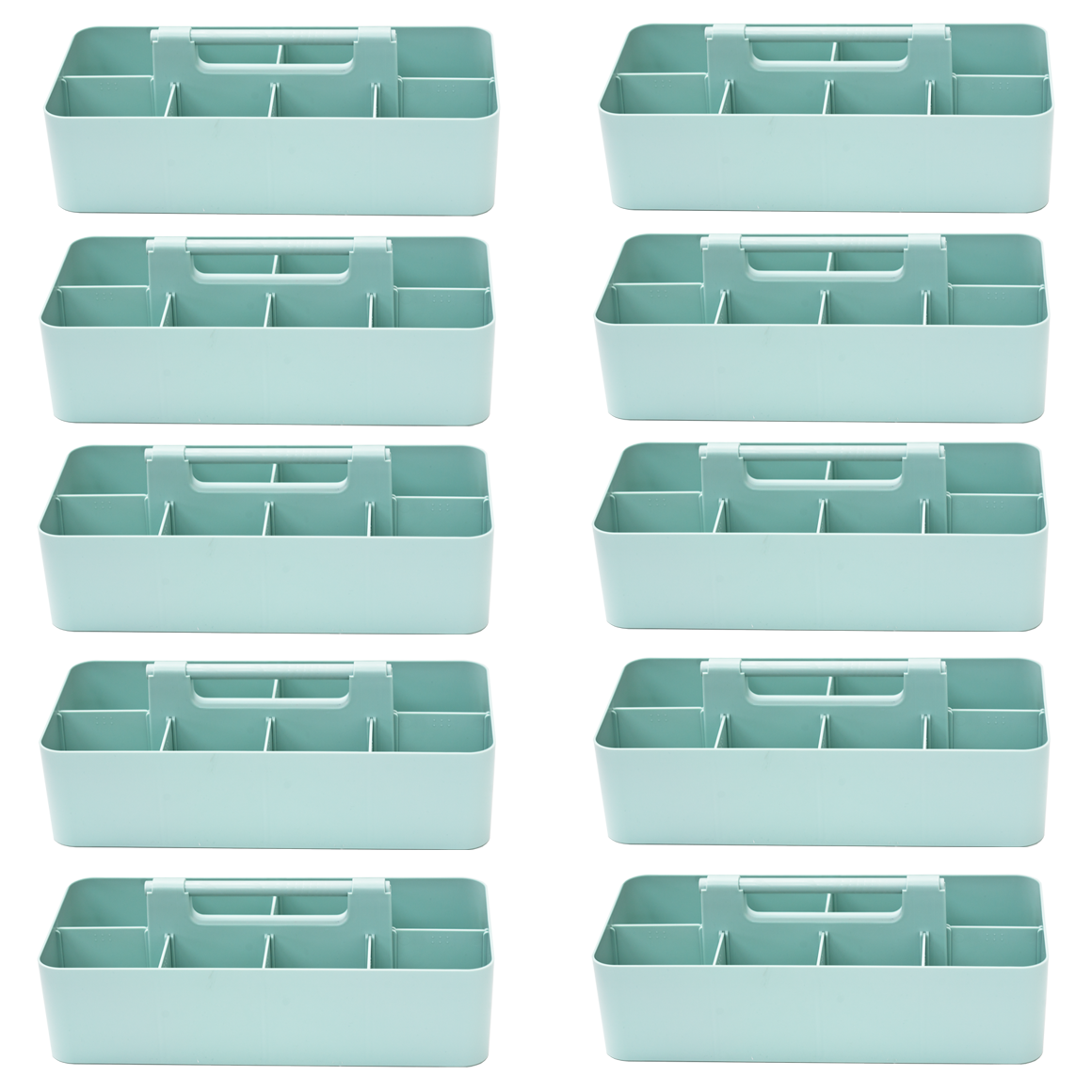 Enjoy Organizer 10 PACK -Large Plastic Storage Portable Caddy with Handles Made In USA
