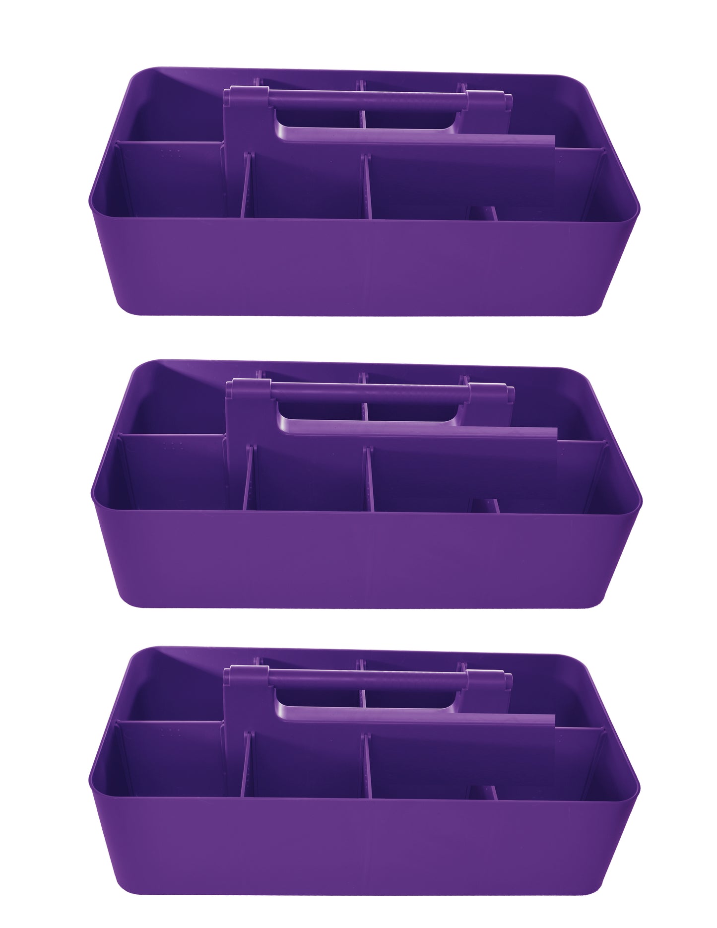 Enjoy Organizer 3 Pack, Large Plastic Storage Caddy with Handles Made in USA