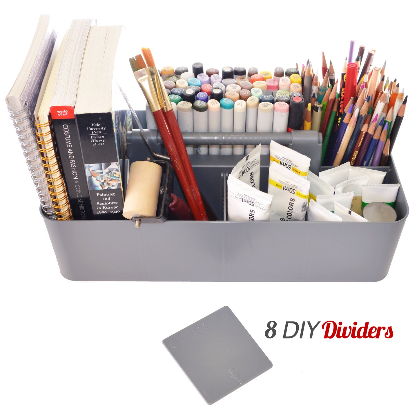 Enjoy Organizer - 6 PACK Portable Caddy Stackable Divided Organizer with Handle 8 Compartment - Made In USA