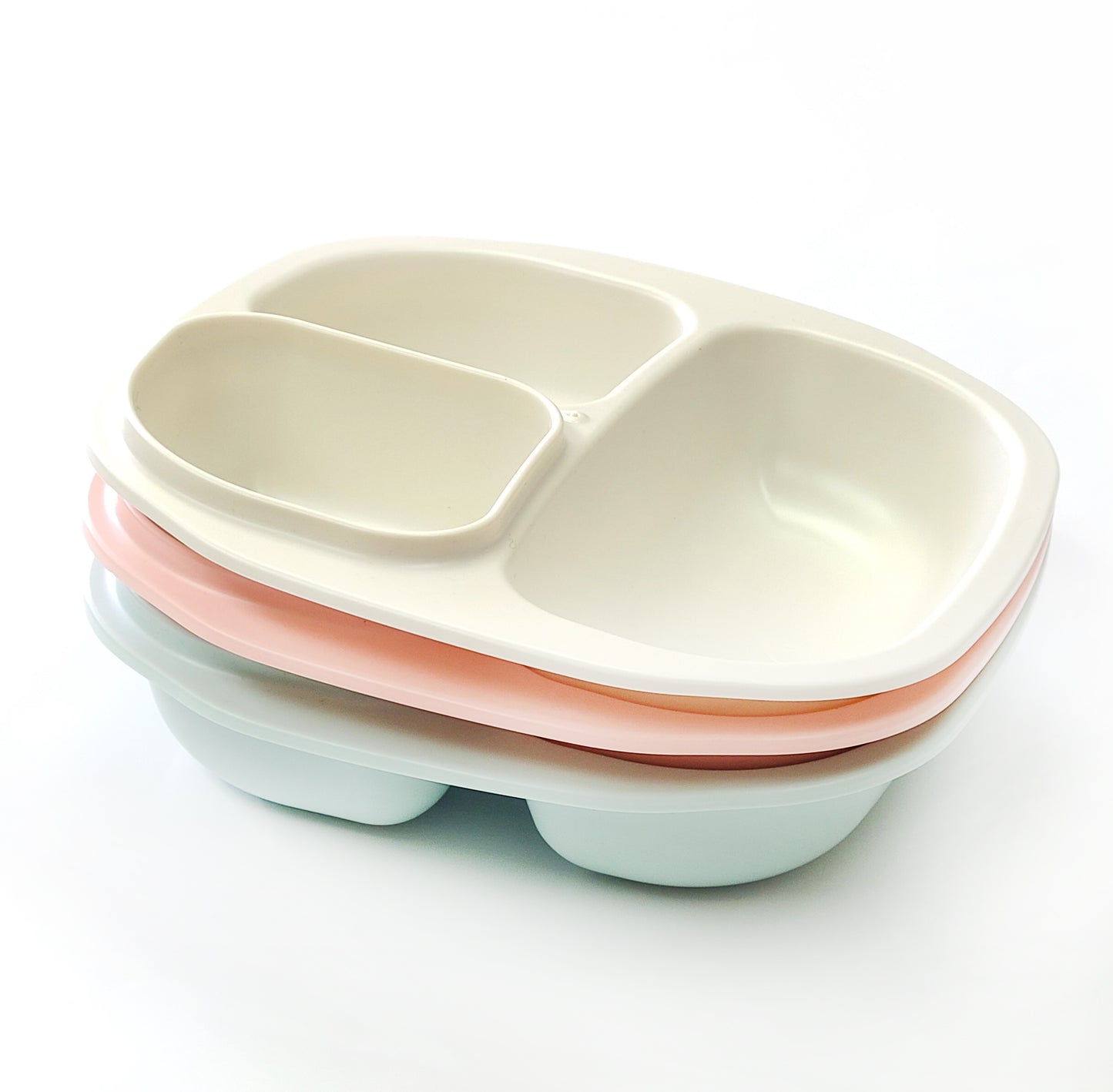 3 Pack Smiley Food Plates Bowl Serving Tray For Kids Adults Made In USA Bpa Free