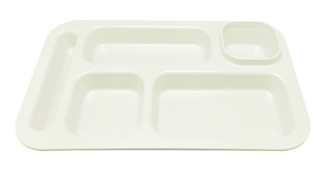 Happy Starla Extra Large Plastic Divided Plates for Adults, School Lunch Trays, Fast Food, Cafeteria Trays with Compartments 15.25"x 9.75"