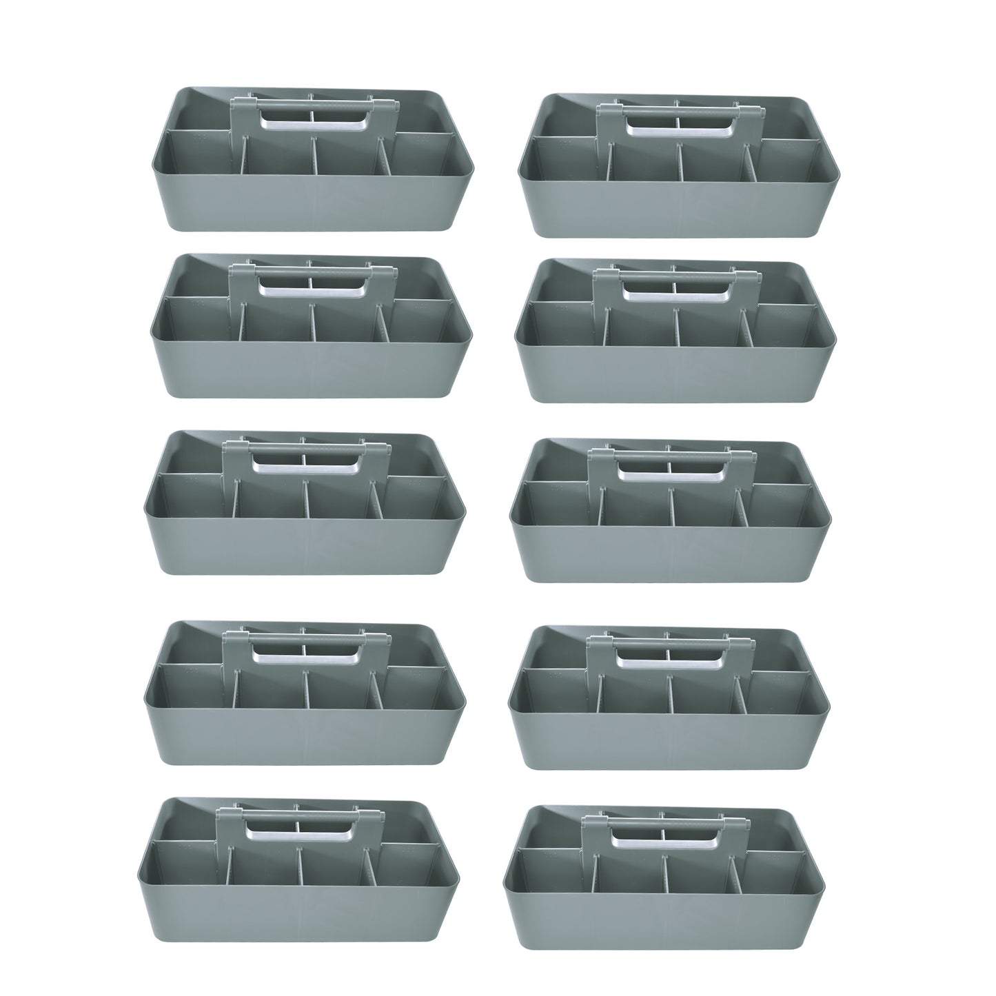 Enjoy Organizer 10 PACK -Large Plastic Storage Portable Caddy with Handles Made In USA