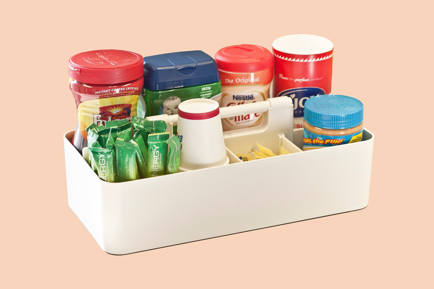 Enjoy Organizer -Portable Caddy Organizer -2 Stackable Plastic Caddy with Handle | Desk, Makeup, Dorm Caddy, Classroom Art Organizers (Made In Usa)