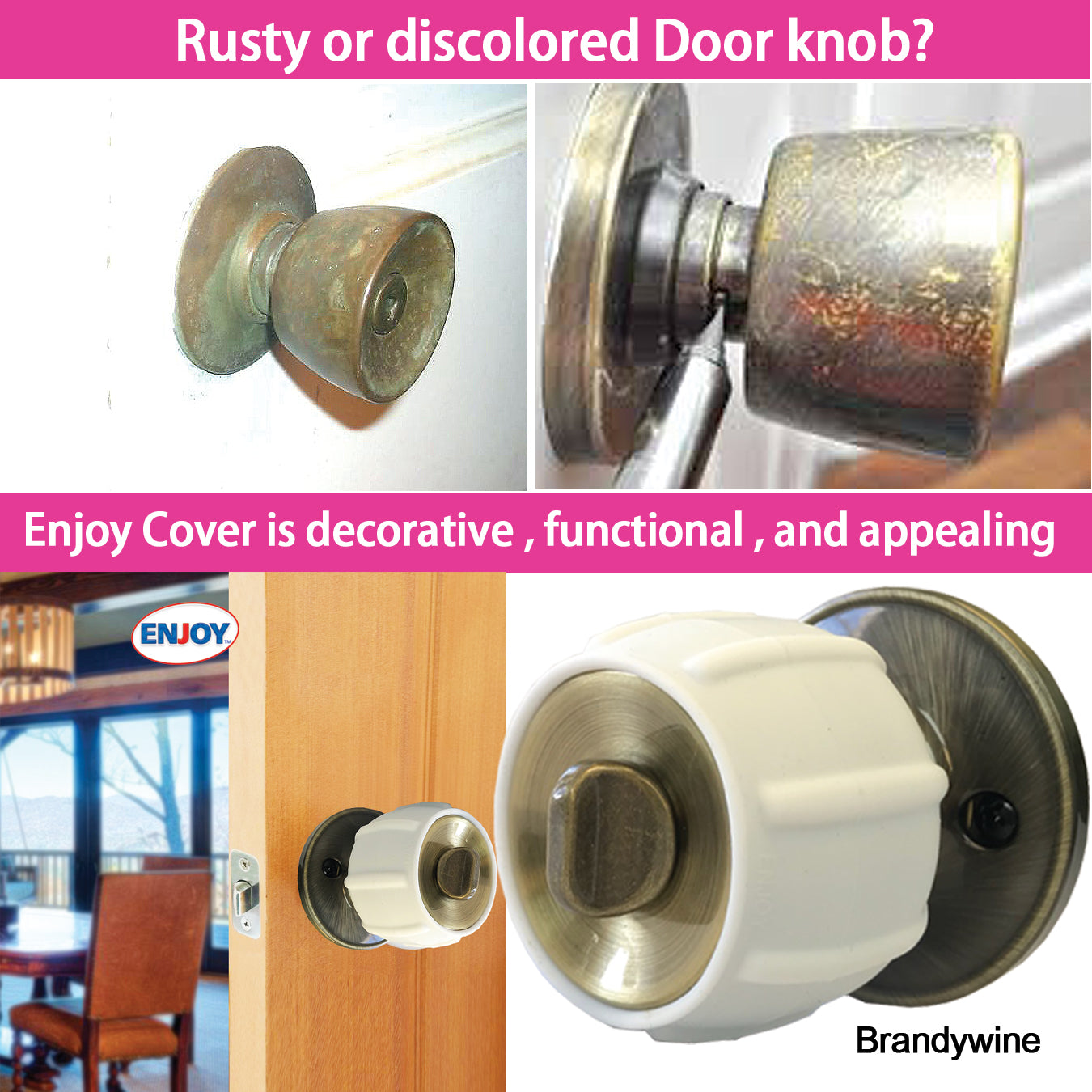 Enjoy Cover 4 Pack | Door Knob Cover Grips Non Slip Arthritis & Senior Living Aids