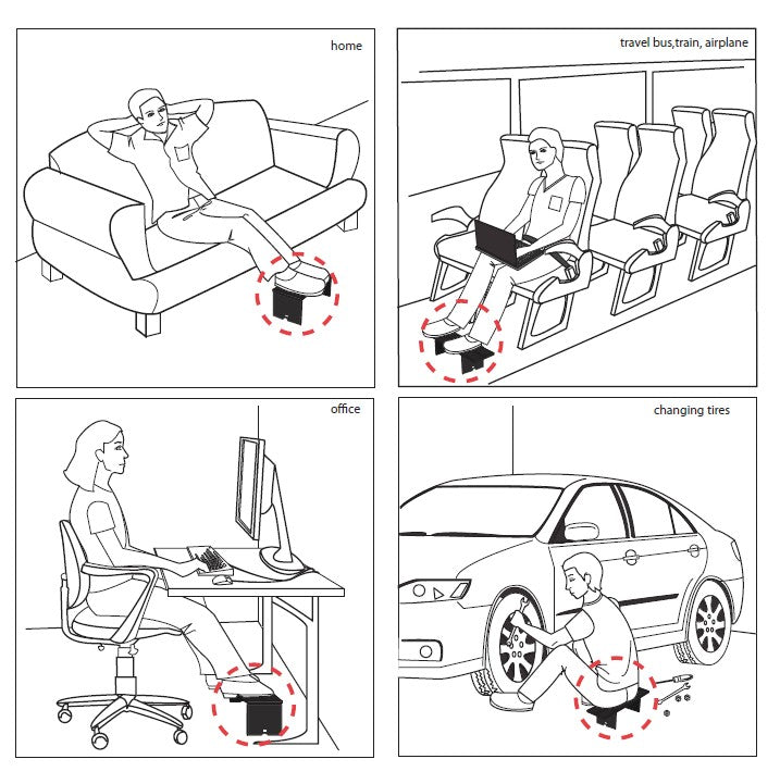Econo-High Portable Travel Airplane Footrest Made In USA