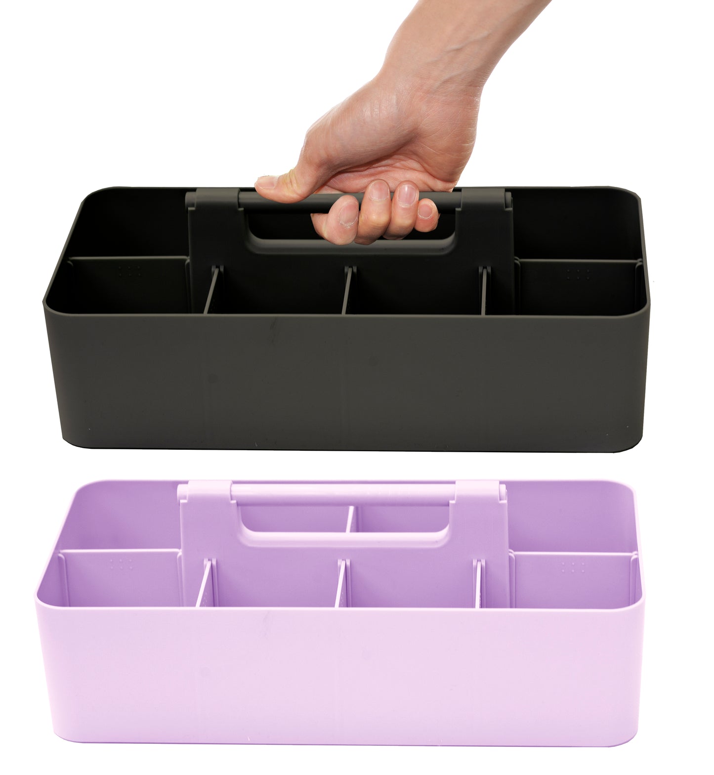 Enjoy Organizer -Portable Caddy Organizer -2 Stackable Plastic Caddy with Handle | Desk, Makeup, Dorm Caddy, Classroom Art Organizers (Made In Usa)