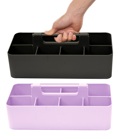 Enjoy Organizer -Portable Caddy Organizer -2 Stackable Plastic Caddy with Handle | Desk, Makeup, Dorm Caddy, Classroom Art Organizers (Made In Usa)