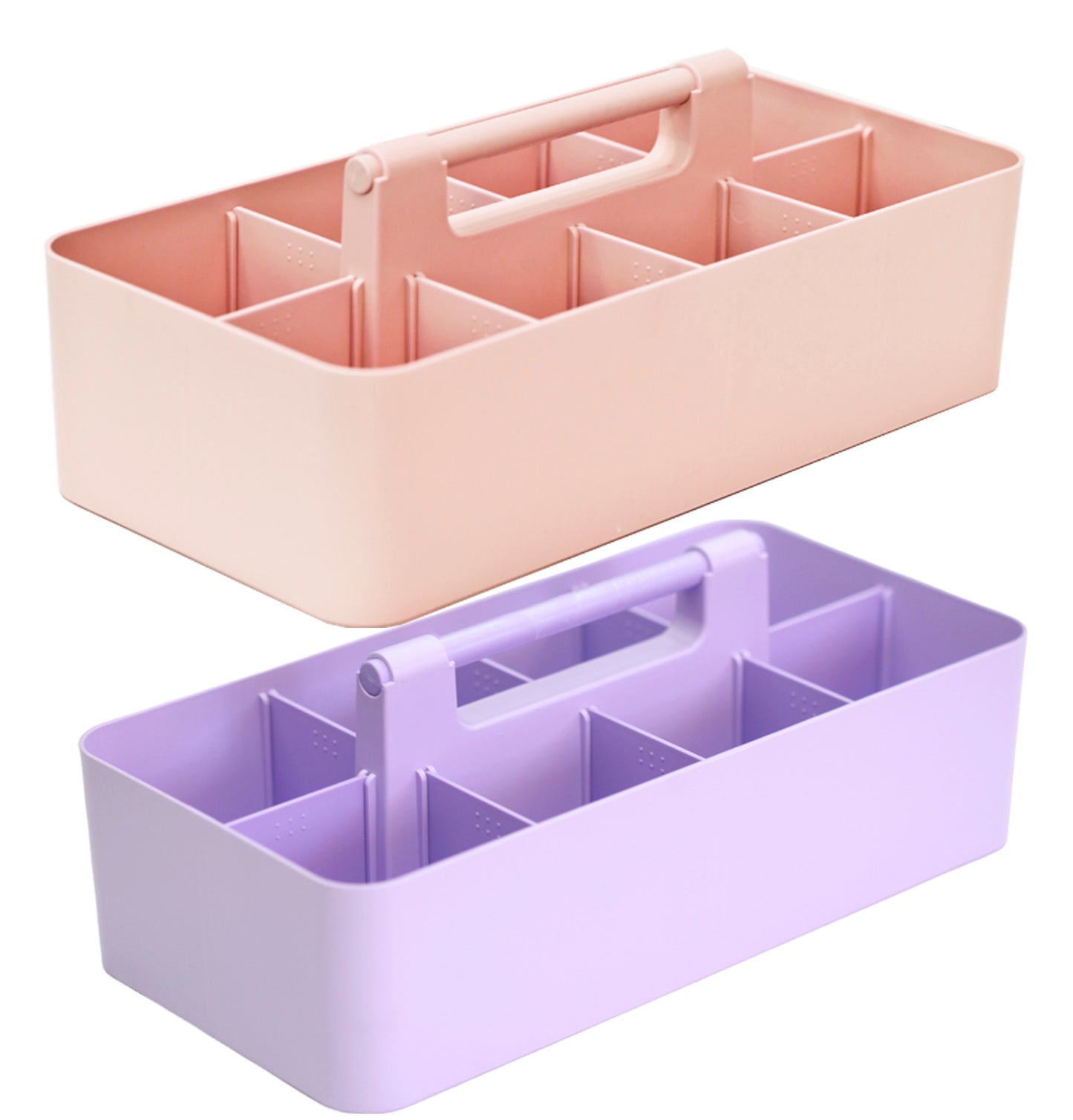 Enjoy Organizer -Portable Caddy Organizer -2 Stackable Plastic Caddy with Handle | Desk, Makeup, Dorm Caddy, Classroom Art Organizers (Made In Usa)