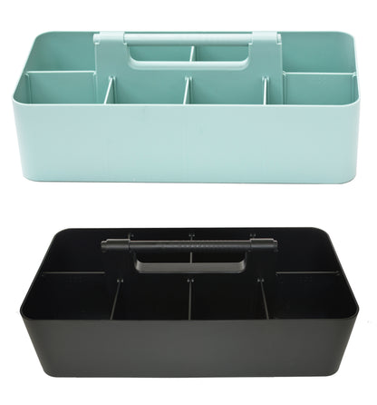 Enjoy Organizer -Portable Caddy Organizer -2 Stackable Plastic Caddy with Handle | Desk, Makeup, Dorm Caddy, Classroom Art Organizers (Made In Usa)