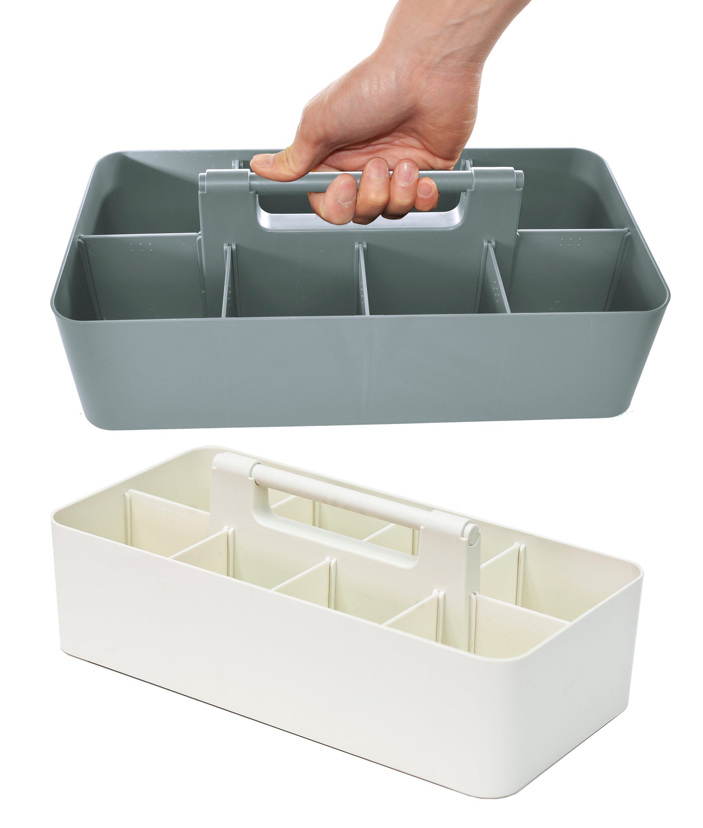 Enjoy Organizer -Portable Caddy Organizer -2 Stackable Plastic Caddy with Handle | Desk, Makeup, Dorm Caddy, Classroom Art Organizers (Made In Usa)