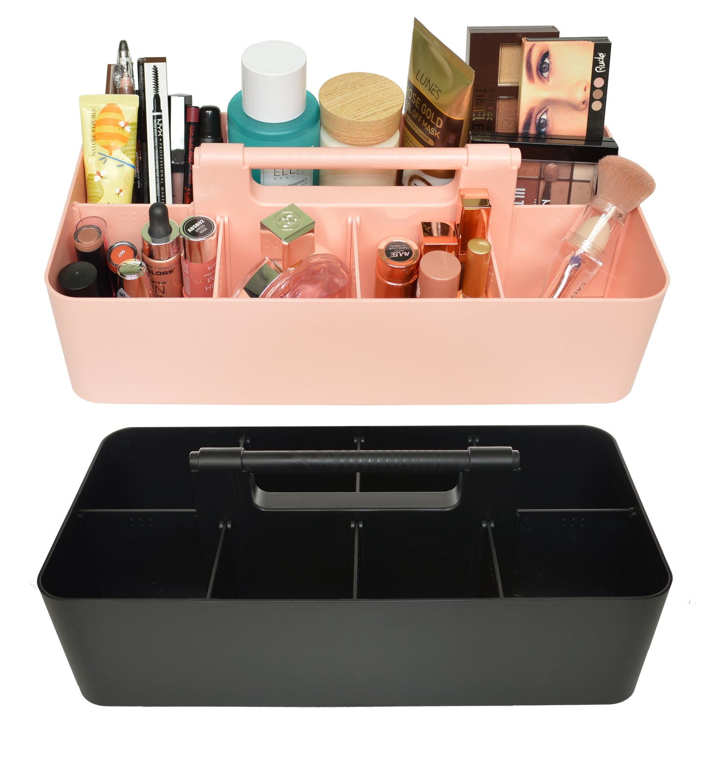 Enjoy Organizer -Portable Caddy Organizer -2 Stackable Plastic Caddy with Handle | Desk, Makeup, Dorm Caddy, Classroom Art Organizers (Made In Usa)