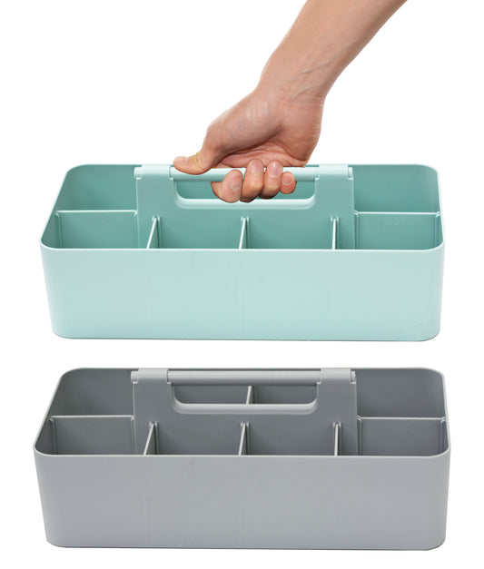 Enjoy Organizer -Portable Caddy Organizer -2 Stackable Plastic Caddy with Handle | Desk, Makeup, Dorm Caddy, Classroom Art Organizers (Made In Usa)