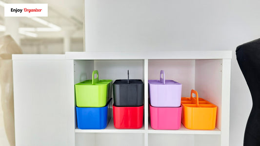 Enjoy Organizer -Small Plastic Portable Stackable Art Caddy Organizer with 6 Compartments Made In USA