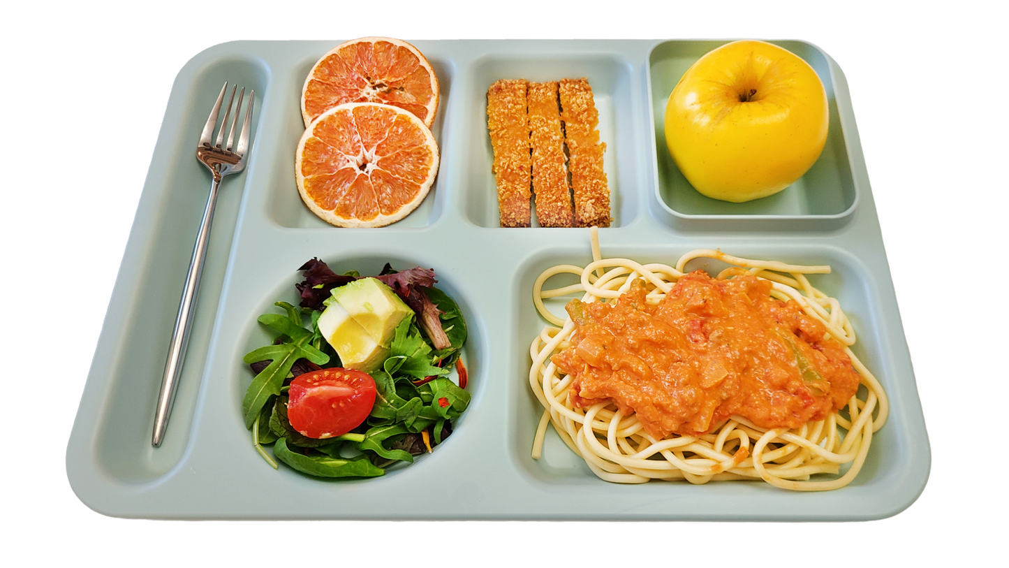 Classic Plastic Divided Plates for Adults, School Lunch Trays for Kids,Fast Food Trays Cafeteria Trays with 6 Compartments