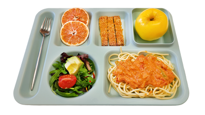 Classic Plastic Divided Plates for Adults, School Lunch Trays for Kids,Fast Food Trays Cafeteria Trays with 6 Compartments