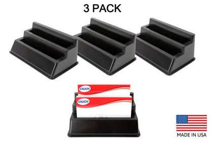 Enjoy Organizer Double Business Card Holder 3 Pack, Business Card Display Made In USA