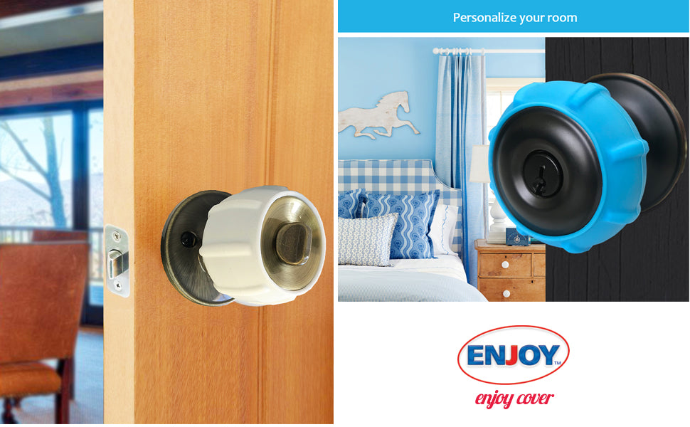 Enjoy Cover Universal Silicone Door Knob Grips, Durable 2 Pack