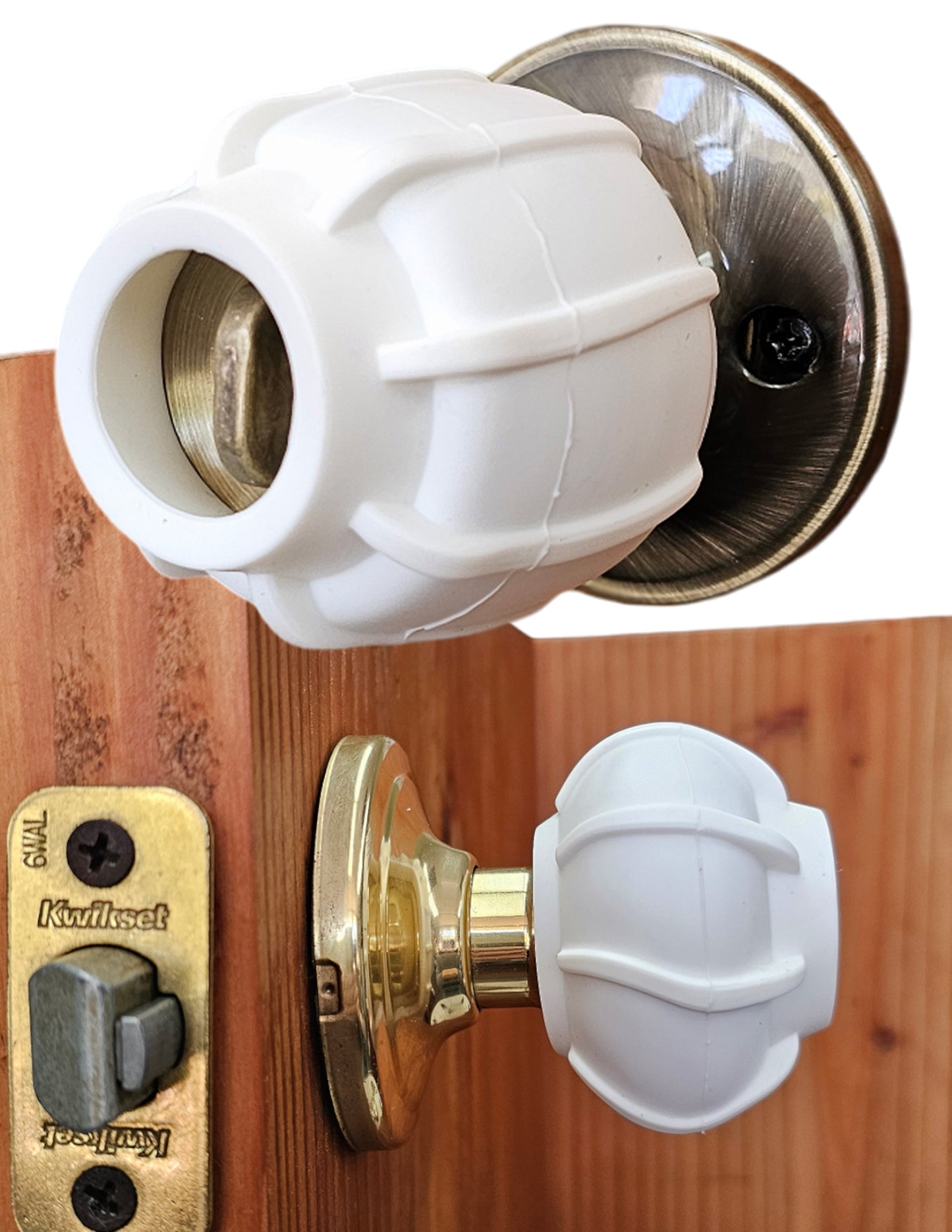 New-“Enjoy Cover - 2 PACK The Ultimate Door Knob Grip & Wall Protector” All In One. Door Stopper