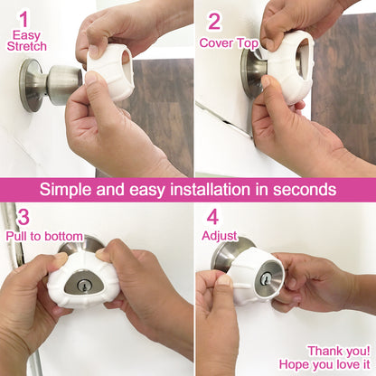 ENJOY COVER 4 Pack Silicone Door knob Grips Maximum Grip Nonslip Arthritis & Senior Living Aids Grippy Easy Open Fits All Universal