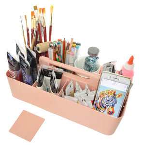 Enjoy Organizer - Stackable Portable Plastic Caddy with Handle | Desk, Makeup, Dorm Caddy(Made In Usa)
