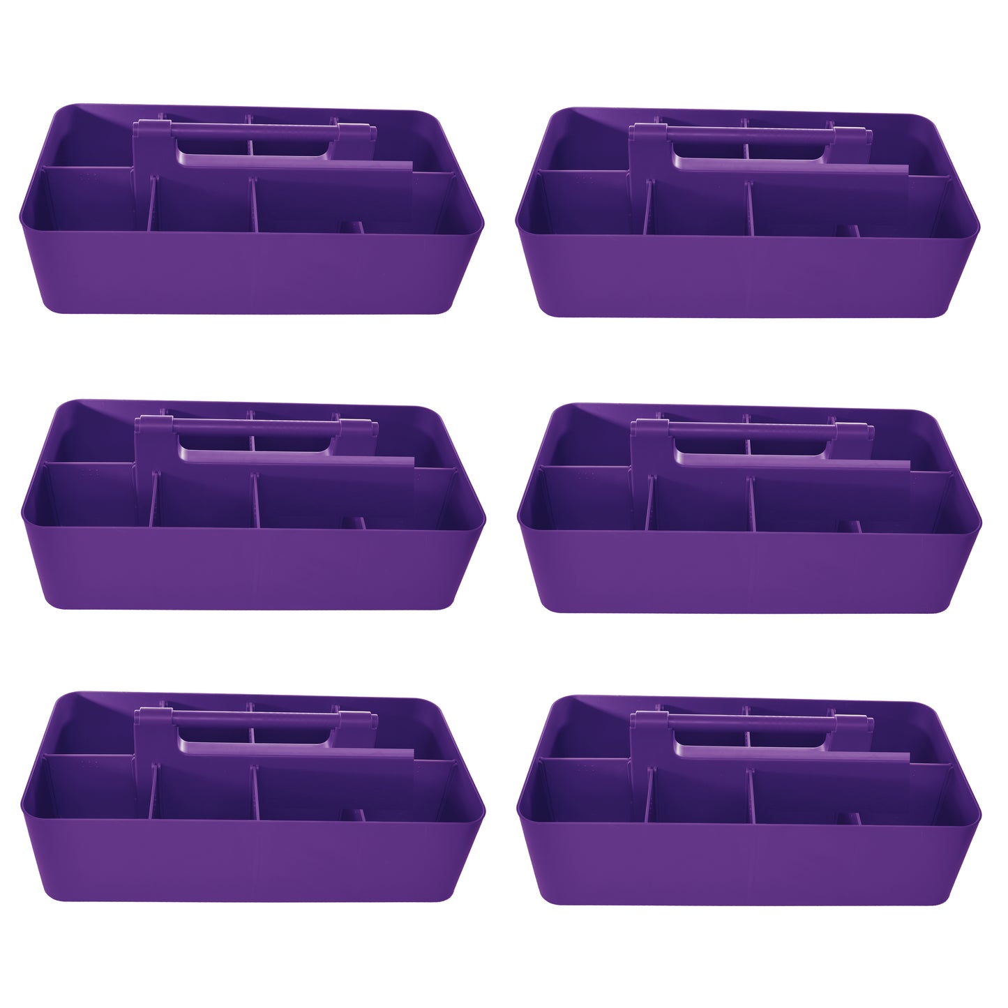Enjoy Organizer - 6 PACK Portable Caddy Stackable Divided Organizer with Handle 8 Compartment - Made In USA