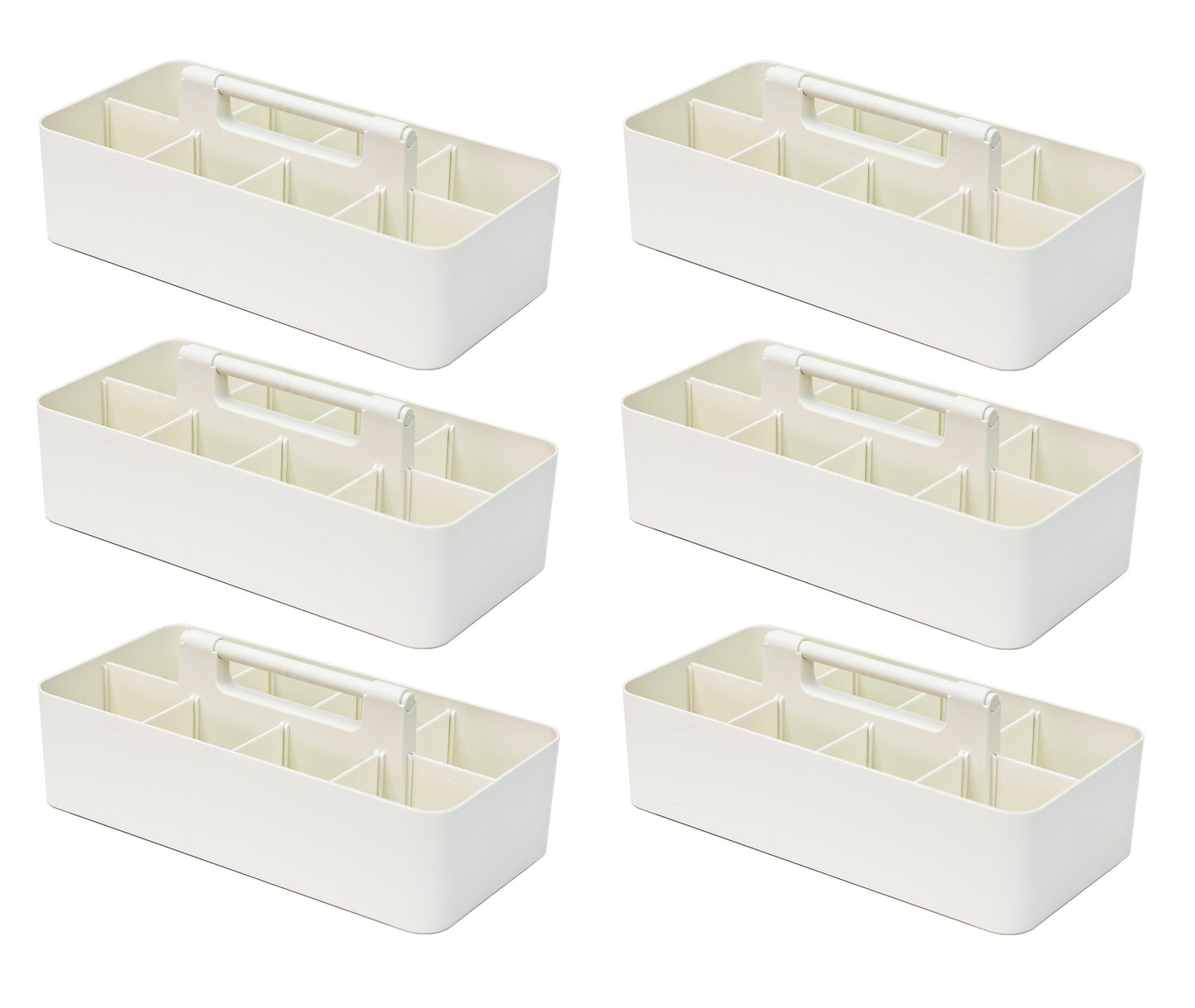 Enjoy Organizer - 6 PACK Portable Caddy Stackable Divided Organizer with Handle 8 Compartment - Made In USA
