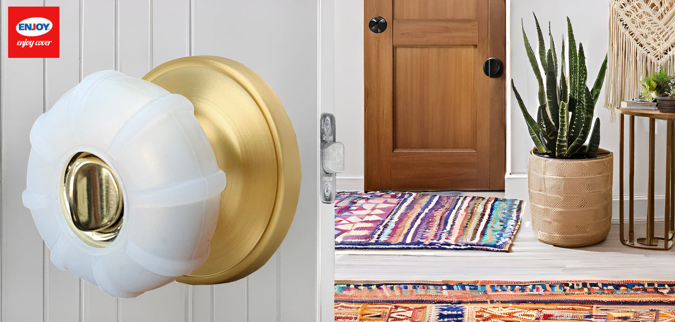 Enjoy Cover | 2 Pack Upgraded Ergonomic Design Door Knob Cover Grips, Non-Slip, Arthritis and Senior Living Aids, Universal Size