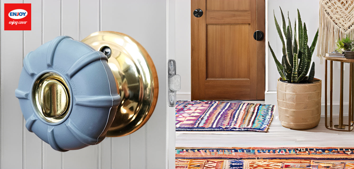Enjoy Cover | 2 Pack Upgraded Ergonomic Design Door Knob Cover Grips, Non-Slip, Arthritis and Senior Living Aids, Universal Size