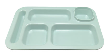 Happy Starla Extra Large Plastic Divided Plates for Adults, School Lunch Trays, Fast Food, Cafeteria Trays with Compartments 15.25"x 9.75"