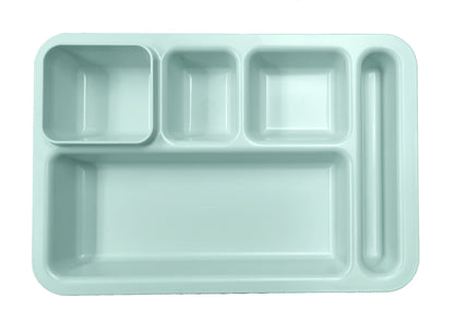 Right-Hand Heavy Weight Extra Deep Tray 5-Compartment Cafeteria,Fast Food,Home,Events,Dinner Food Plate, 9.5" x 14" Made in USA