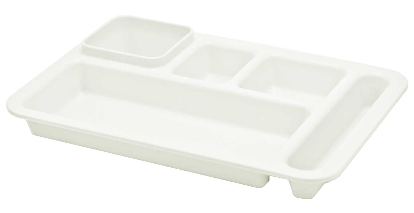 Right-Hand Heavy Weight Extra Deep Tray 5-Compartment Cafeteria,Fast Food,Home,Events,Dinner Food Plate, 9.5" x 14" Made in USA