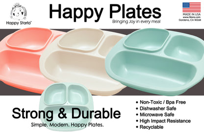 3 Pack Smiley Food Plates Bowl Serving Tray For Kids Adults Made In USA Bpa Free