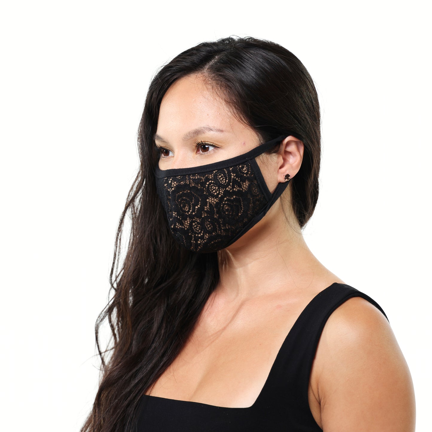 London Style Women Classic Floral Lace Face Mask 3 PACK (Lace Limited Collection) Made In USA