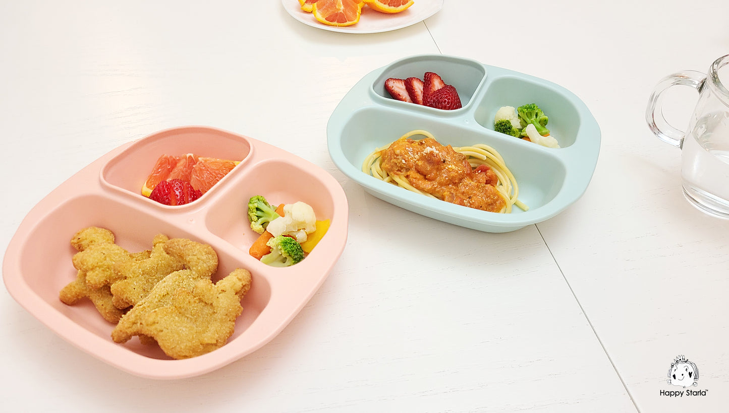 3 Pack Smiley Food Plates Bowl Serving Tray For Kids Adults Made In USA Bpa Free