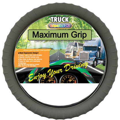 Cameleon Cover Silicone Semi-Truck Steering Wheel Cover Fits 16" 17" 18" 19" Steering Maximum Grip